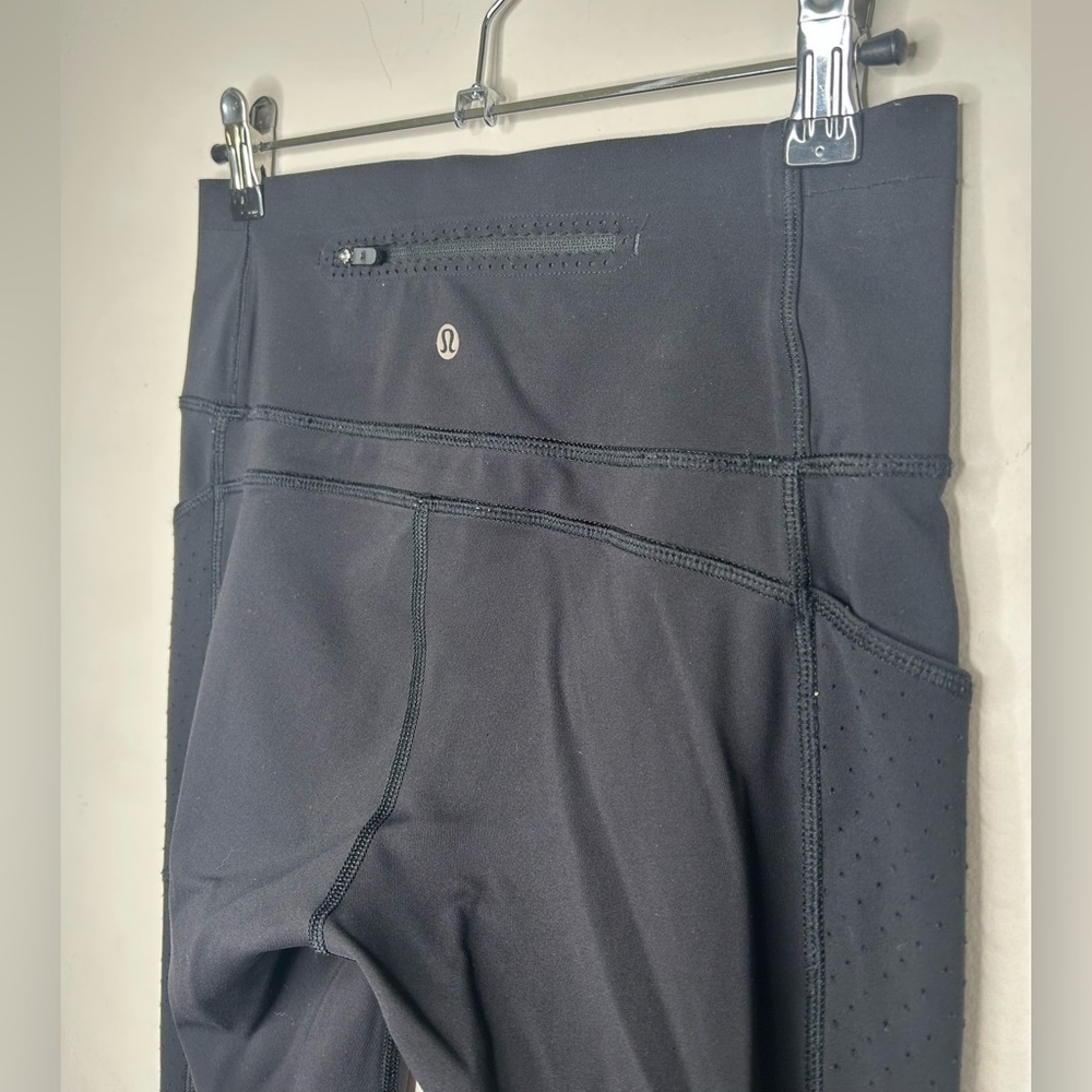 Lululemon Mind Over Miles Crop 17" Cropped Activewear Legging In Black Size 6 - Picture 4 of 10